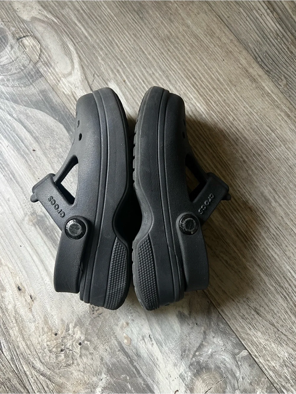 Kids Classic Crocs MaryJane Black Clogs